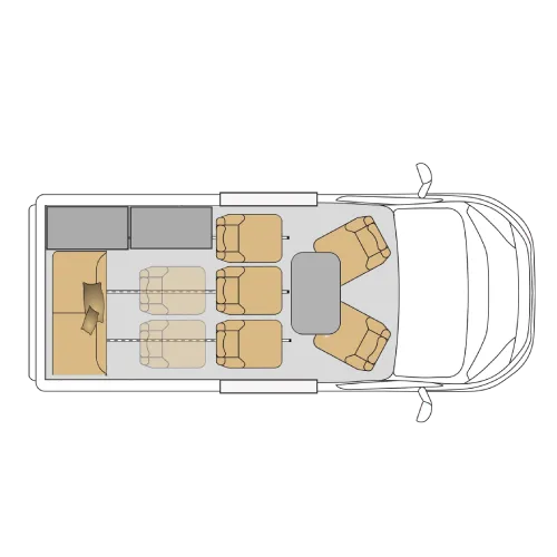 Grundriss Mooveo CV-1 Mooveo CV-1 Switch – Campingbus / Campervan Élysée Line, Layout switch
