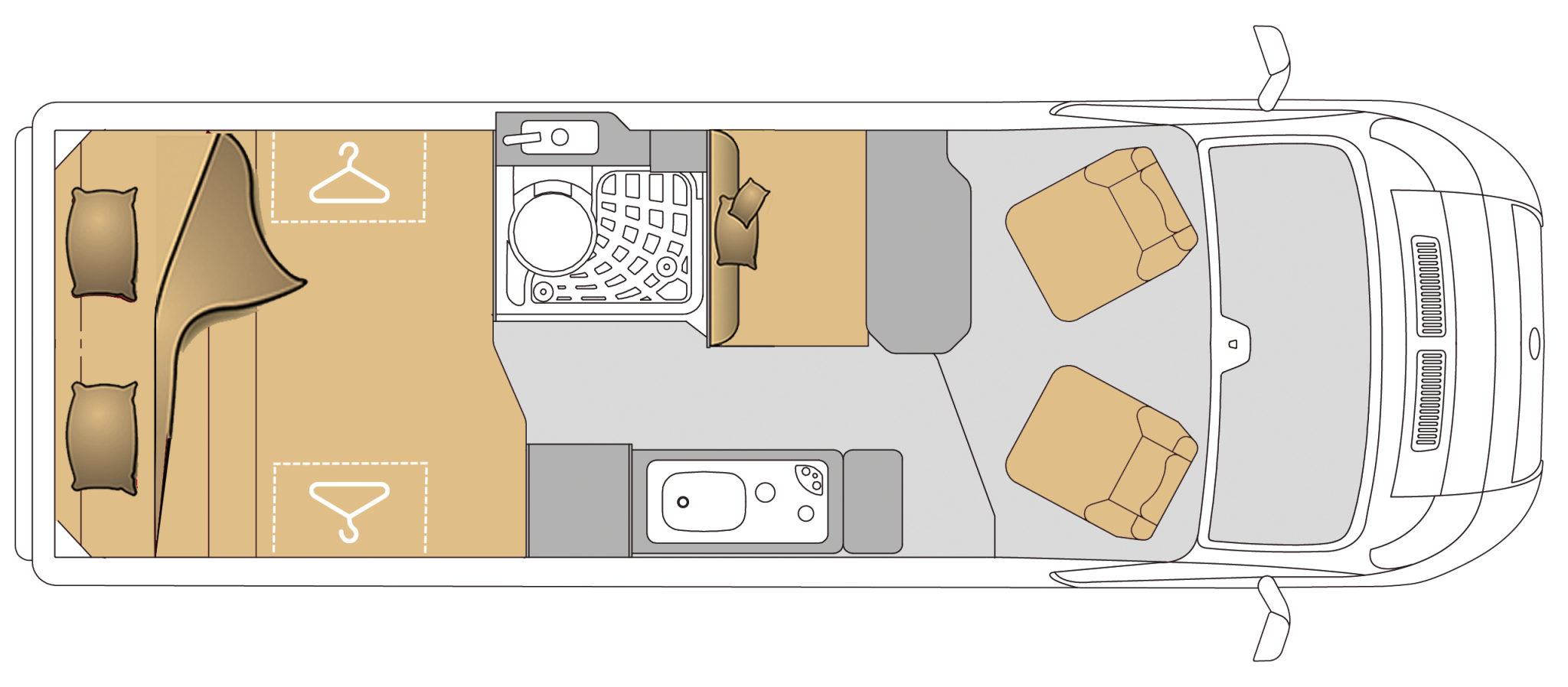 Grundriss Mooveo VAN-63B Mooveo VAN-63B – Kastenwagen / Van Élysée Line, Layout B