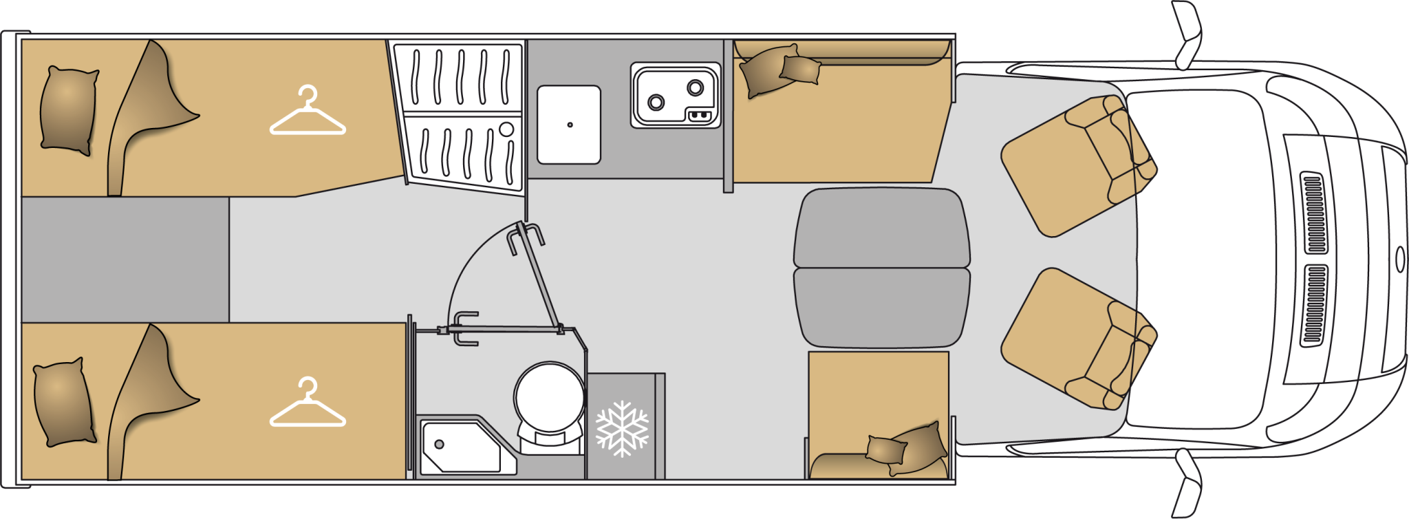 Grundriss Mooveo TEI-72EBF Mooveo TEI-72EBF – Teilintegrierte Élysée Line, Layout EB