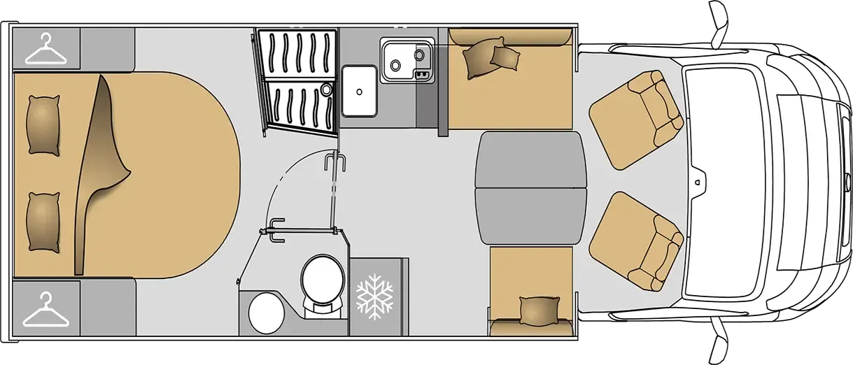 Grundriss Mooveo TEI-72QBF Mooveo TEI-72QBF – Teilintegrierte Élysée Line, Layout QB