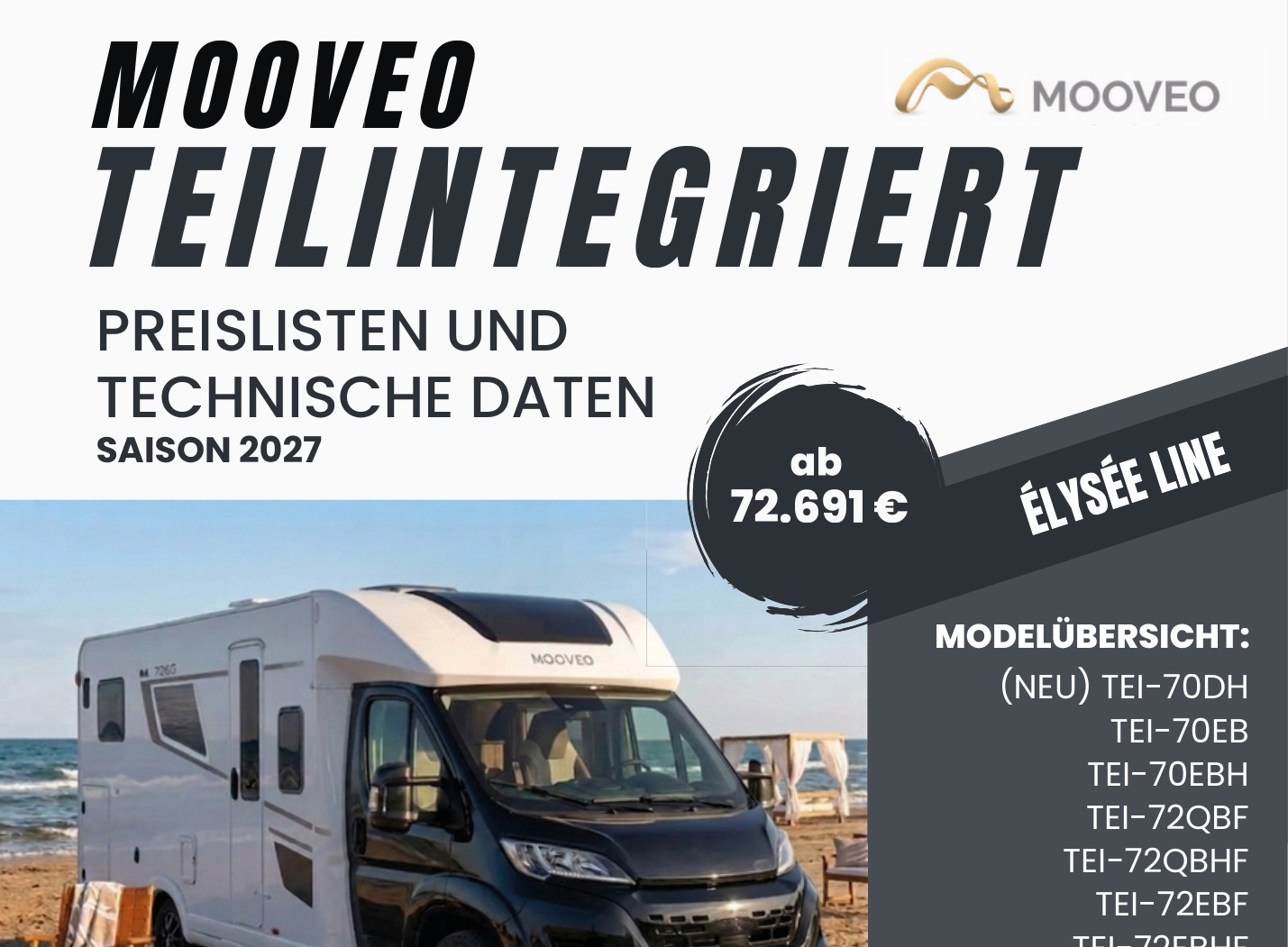 Mooveo TEI-74EBF (Mooveo TEI-74EBF) Teilintegrierte Élysée Line – Außenansicht Wohnmobil